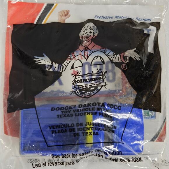 MATTEL 2002 MCDONALDS HAPPY MEAL BLUE DODGE DAKOTA DIECAST TOY TRUCK NIB - Picture 2 of 5